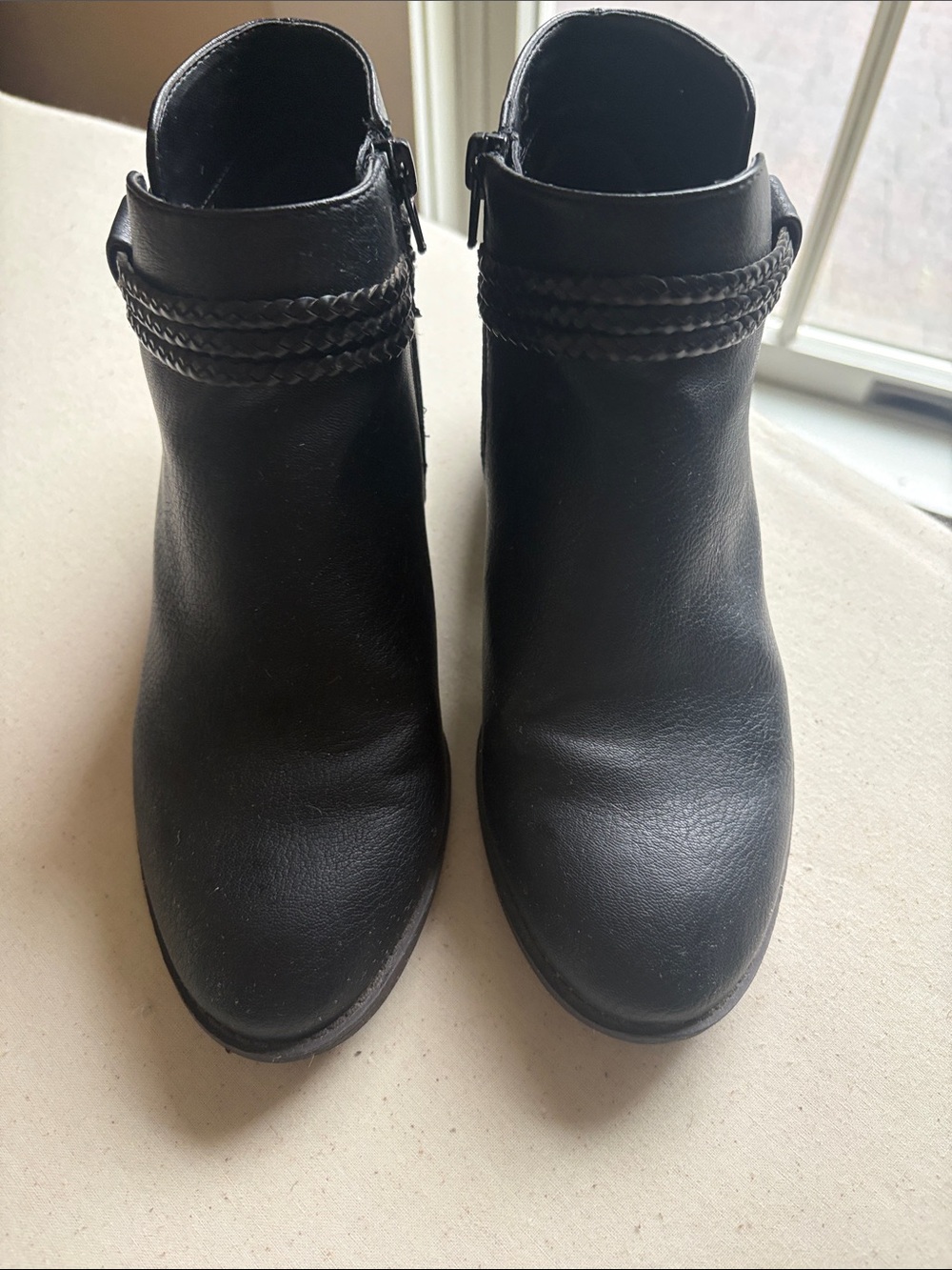 Style & Co. Black Braided Strap Ankle Booties